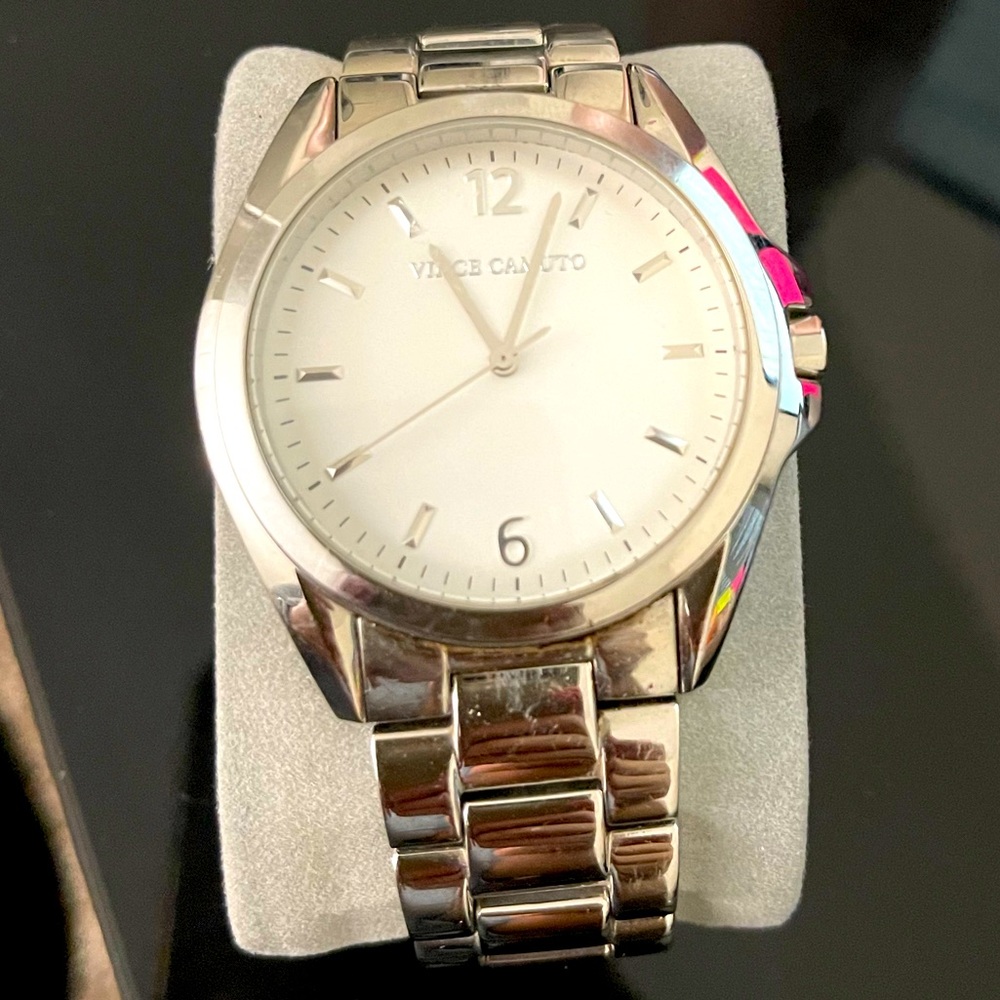 Vince Camuto stainless steel ladies watch. Battery needs to be changed.